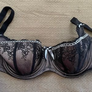 NWOT Elomi 42E Black/Gray underwire bra